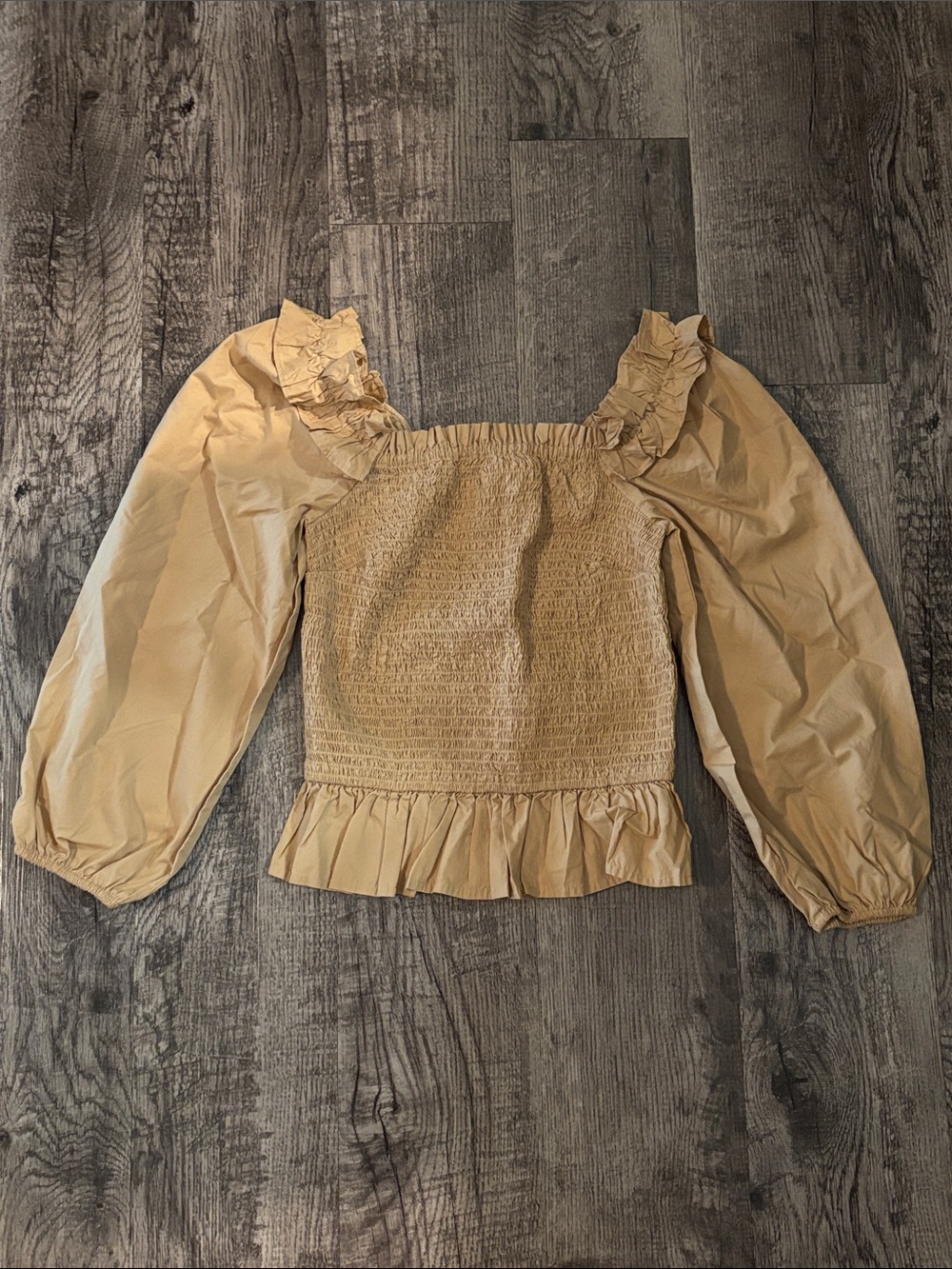 The Drop Ruffle Long Sleeve Top  - Yellow - Size XXSmall